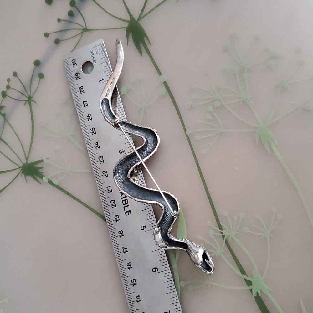 Taxco 6" Sterling Mexico Snake Brooch - Picture 9 of 9